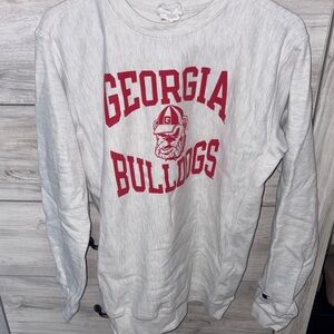 UGA. UNIVERSITY OF GEORGIA Champion Gray Sweatshirt with Logo